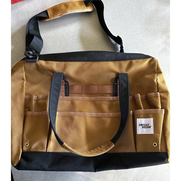 Swiss Design Other - Swiss Design Tool Bag Shoulder Strap Brown Zip Multi Pocket New Without Tags